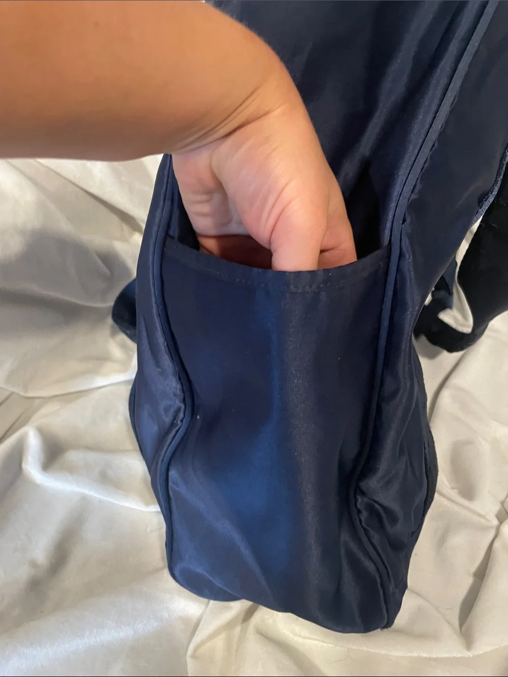 Y2K PINK Victoria's Secret Navy Blue University Tote with Front Zip Pocket B138
